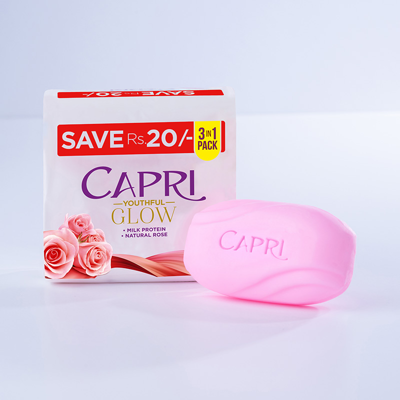 Capri Soap Rose Petal & Strawberry 3x120g Pink