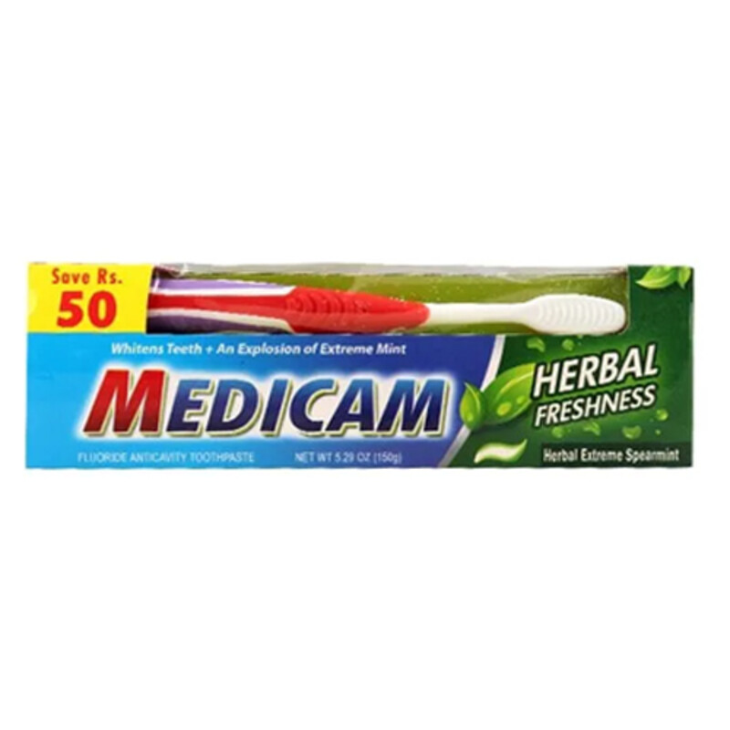 Medicam Toothpaste  Herbal 150G Brush Pack
